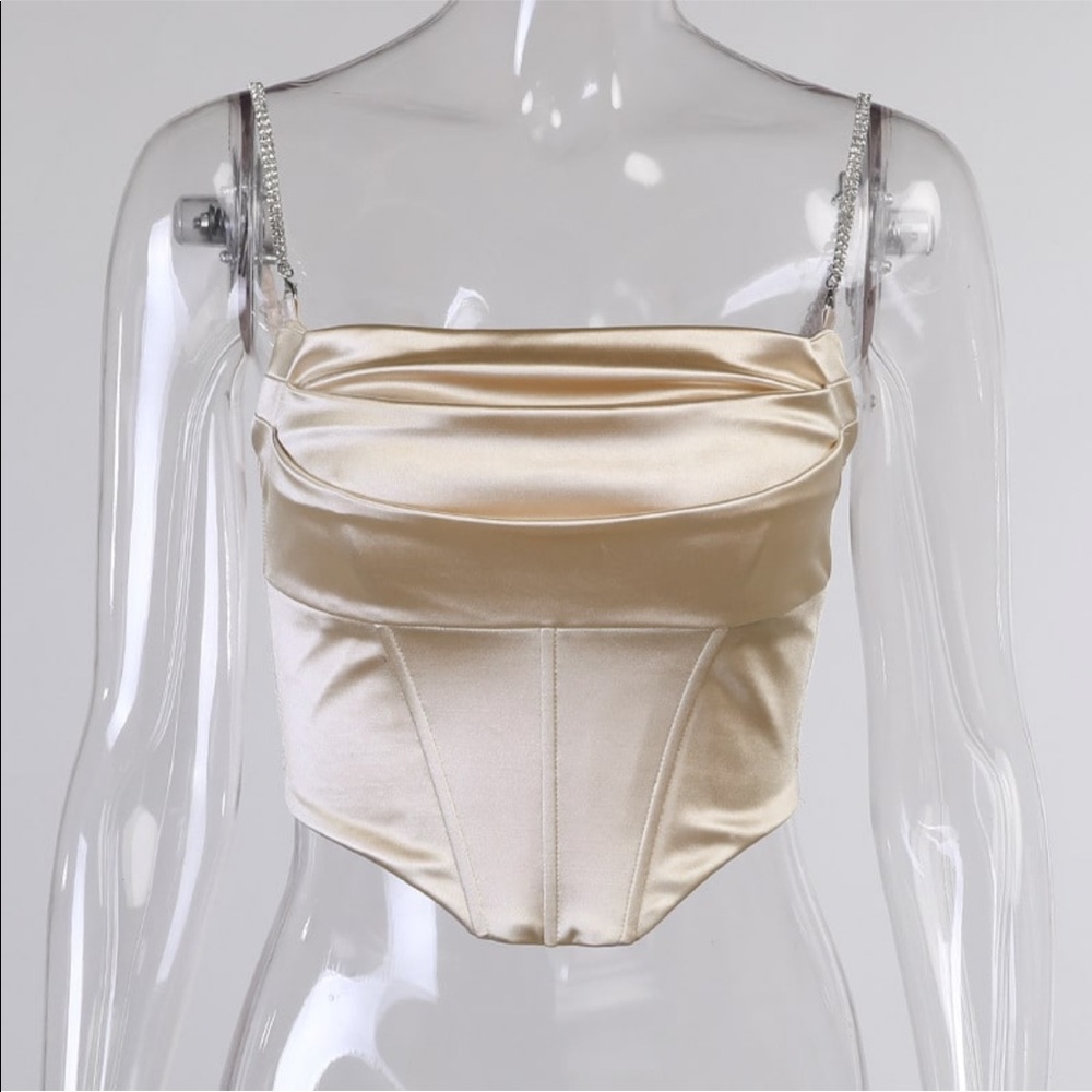 Stretch Satin Corset Top - Picture 4 of 8